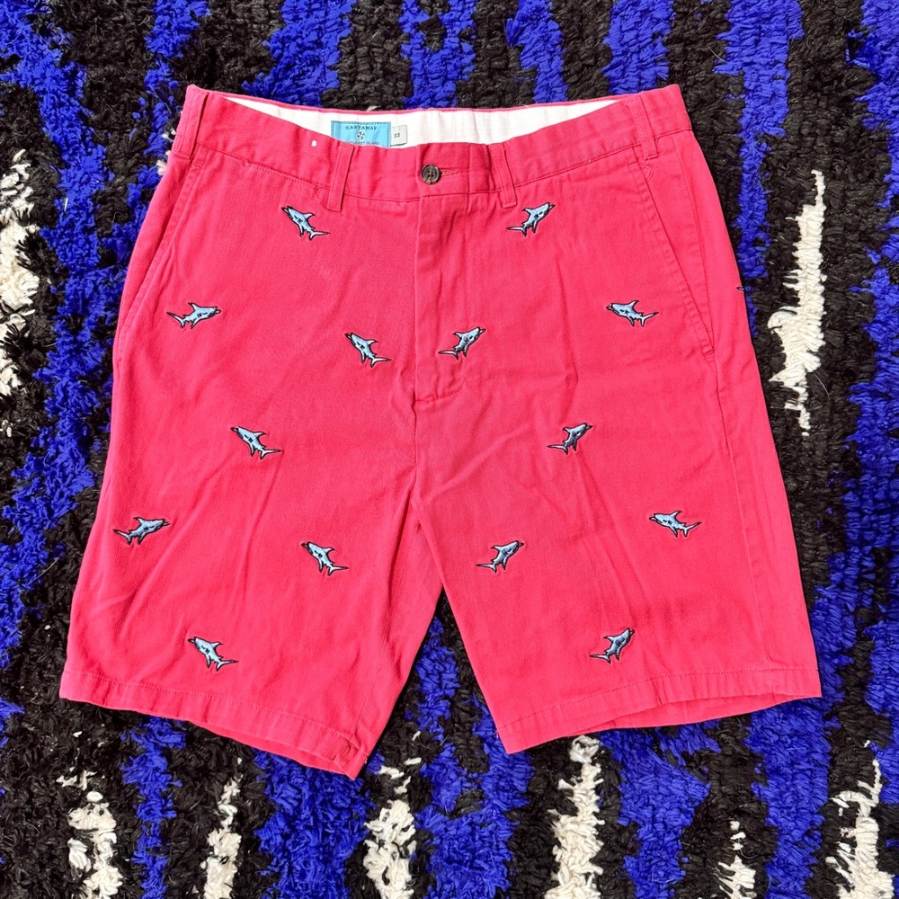 Castaway Nantucket Island Shark-Embroidered Shorts